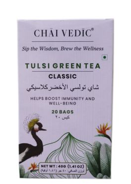 Chai Vedic Tulsi Green Tea Classic (20Bags) 40Gm Pack Of 12